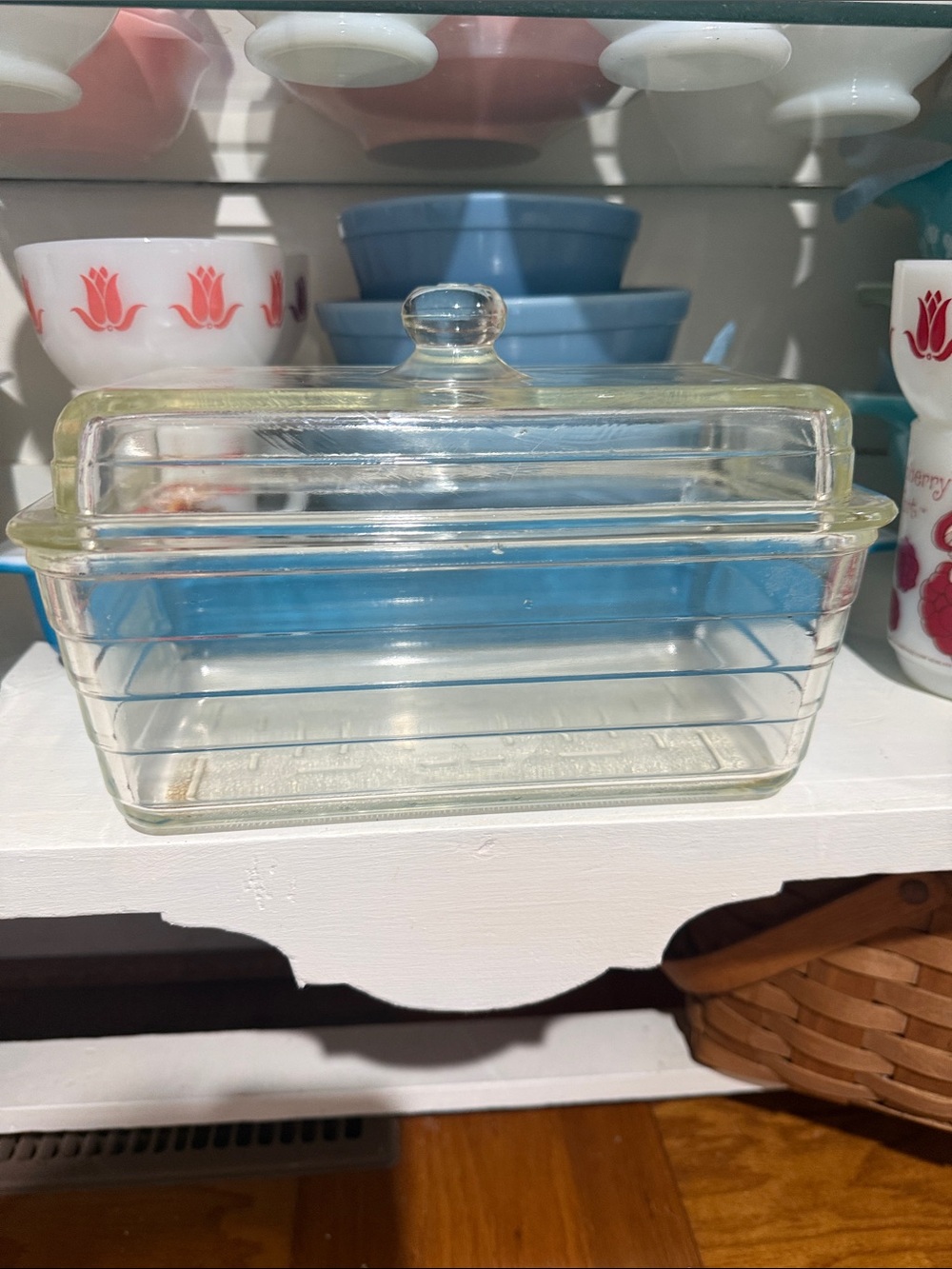 vintage Westinghouse clear glass refrigerator storage dish or loaf pan 1940’s